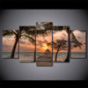 5 Pieces Canvas Paintings Printed Beach Palm Pier Sky Wall Art Print Canvas Art Paintings Home Decor