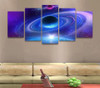 HD Printed 5 Piece Painting Planet With Rings Painting Canvas Print Room Poster Picture