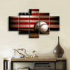 5 Piece US Nation Flag Baseball Patriotic Painting Wall Art Print Canvas Painting
