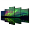 Modern Home Wall Art Pictures 5 Pieces Aurora Lake Shadow Night Landscape HD Printed Painting On Canvas