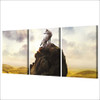 Wall Art Pictures 3 Pieces Animal Wolf Rock Desert Sunshine Landscape HD Printed Painting Canvas Posters