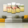 Modern Painting Posters 5 Panel Animal Deer Landscape Wall Art Pictures HD Printed Canvas