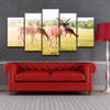 Modern Painting Posters 5 Panel Animal Deer Landscape Wall Art Pictures HD Printed Canvas