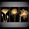 HD Print 3 Piece Canvas Art Transparent Flower Black Painting Wall Picture For Living Room Wall Art