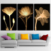 HD Print 3 Piece Canvas Art Transparent Flower Black Painting Wall Picture For Living Room Wall Art