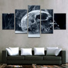 Canvas HD Printed Painting Pictures Frame Modern Artworks 5 Pieces Halloween Horror Skull Poster Wall Art