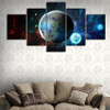 Modern Canvas HD Printed Painting Home Wall Art Pictures 5 Panel Galaxy Earth Moon Abstract Landscape Poster