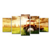 Modern Wall Art Canvas HD Printed Painting Modular Poster 5 Panel Sunshine Harvester Landscape Pictures
