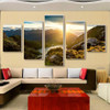 Mountain And River Landscape Canvas Painting 5 Pieces Wall Art Spectacular Wall Picture