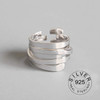 Vintage Silver Color Metal Punk Letter Open Rings