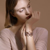 Rhinestones Paved Double Layer Round Bracelet & Bangles For Women