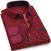 Men Long Sleeved Printed Turn-down Collar Slim Fit Formal Shirt