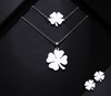 Clover Shape Stainless Steel Women Jewelry Sets Necklace/Earrings/Bracelets