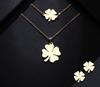 Clover Shape Stainless Steel Women Jewelry Sets Necklace/Earrings/Bracelets