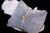 Letter Design Zircon Rose Gold Bangle Bracelet