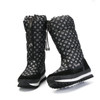Winter Warm Nylon Round Toe Zipper Women Snow Knee-Length Boots Shoes