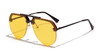 Semi-Rimless Half Frame Retro Metal Sunglasses