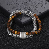 Tiger Eye Stone Men's Beaded Bracelet