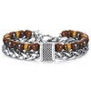 Tiger Eye Stone Men's Beaded Bracelet