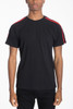 DUAL STRIPE TEE- BLACK/RED