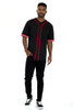 TAPED BASEBALL JERSEY- BLACK/RED
