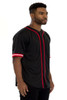 TAPED BASEBALL JERSEY- BLACK/RED