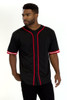 TAPED BASEBALL JERSEY- BLACK/RED