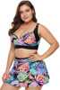 Plus Size Tropical Print Bikini Top with Swim
