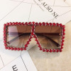 Oversized Square Diamond Sunglasses Women Yellow Big Frames Glasses