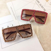 Oversized Square Diamond Sunglasses Women Yellow Big Frames Glasses