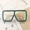 Oversized Square Diamond Sunglasses Women Yellow Big Frames Glasses