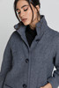 Wool Blend Grey Mélange Coat by Conquista Fashion