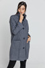 Wool Blend Grey Mélange Coat by Conquista Fashion