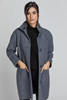 Wool Blend Grey Mélange Coat by Conquista Fashion