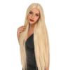 Fiber Long Straight Burgundy Patinum 613 Blonde  Synthetic Lace Front