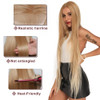 Fiber Long Straight Burgundy Patinum 613 Blonde  Synthetic Lace Front
