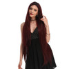 Fiber Long Straight Burgundy Patinum 613 Blonde  Synthetic Lace Front