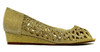 Indi Low Wedge Perforated Sandal Gold