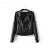 Vintage Black PU Leather Jacket Outerwear