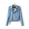 Vintage Black PU Leather Jacket Outerwear