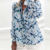 Elegant Floral Print Shirt Blouse Long Sleeve Loose Tops