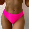 Women Swimsuit Bikini Set Pure Color Separate Push Up Bikini Swimwear