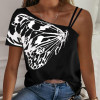 Sexy Off Shoulder Halter Shirt Blouse Summer Women Short Sleeve Tops