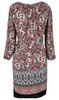 Tribal Bohemian Floral Print Adjustable Neck Summer Shift Dress