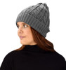 Double Layer Fleece Lined Unisex Cable Knit Winter Beanie Hat Cap