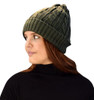 Double Layer Fleece Lined Unisex Cable Knit Winter Beanie Hat Cap