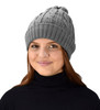 Double Layer Fleece Lined Unisex Cable Knit Winter Beanie Hat Cap