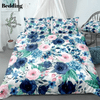 Watercolor Blue Pink Flora Bedding Set
