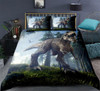 3D T-Rex Primitive Forest Dinosaurs Bedding Set