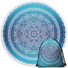 Mandala Blues Round Beach Towel Set